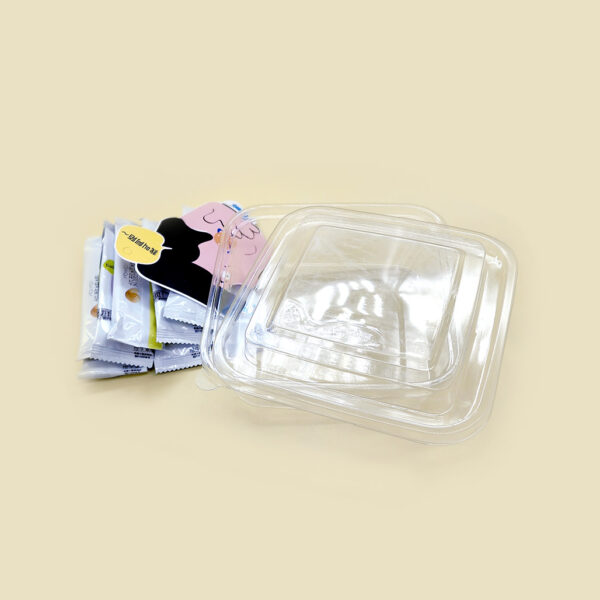 keymy DZ144 snacks custom PET clamshell cheapest clamshell packaging easy fold packaging PET for snacks