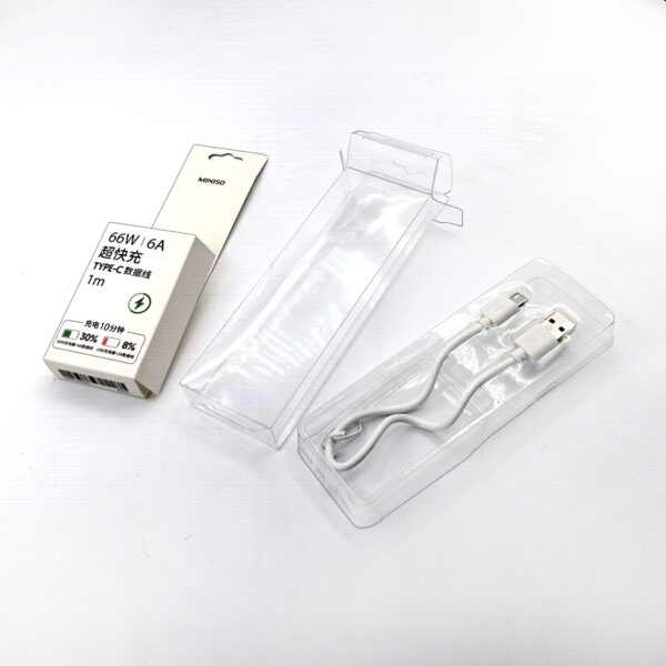 keymy NT246 cable packaging with insert tray paper card blister box packaging PET packaging box for cable