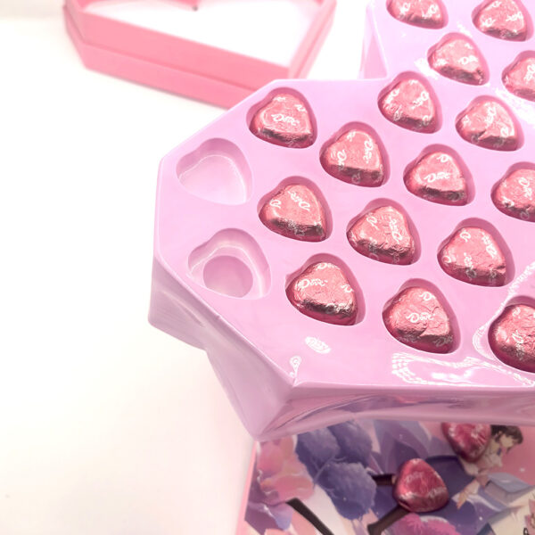 keymy NT238 pink choclate tray packaging, deluxe pink tray for food, food packaging for chocolates, deluxe packaging manual box, box packaging pink tray, pink blister packaging